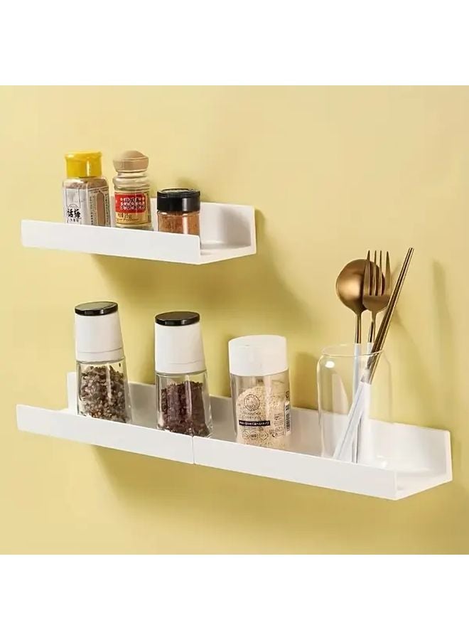 3pcs Self Adhesive No Drill Floating Wall Shelves Heavy Duty Damage Free Mounting - Image 4